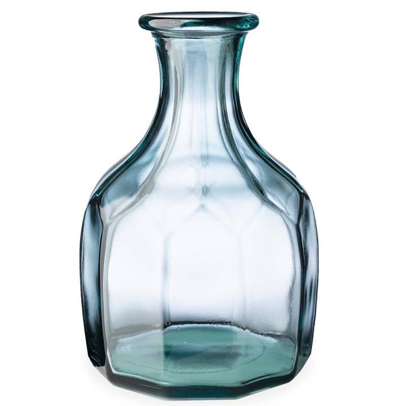 Zeta Geometric Recycled Glass Vase - Clear